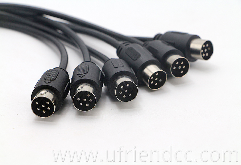 13 pin midi din cable factory customized MIDI din 5pin 6pin 7pin 8pin cable